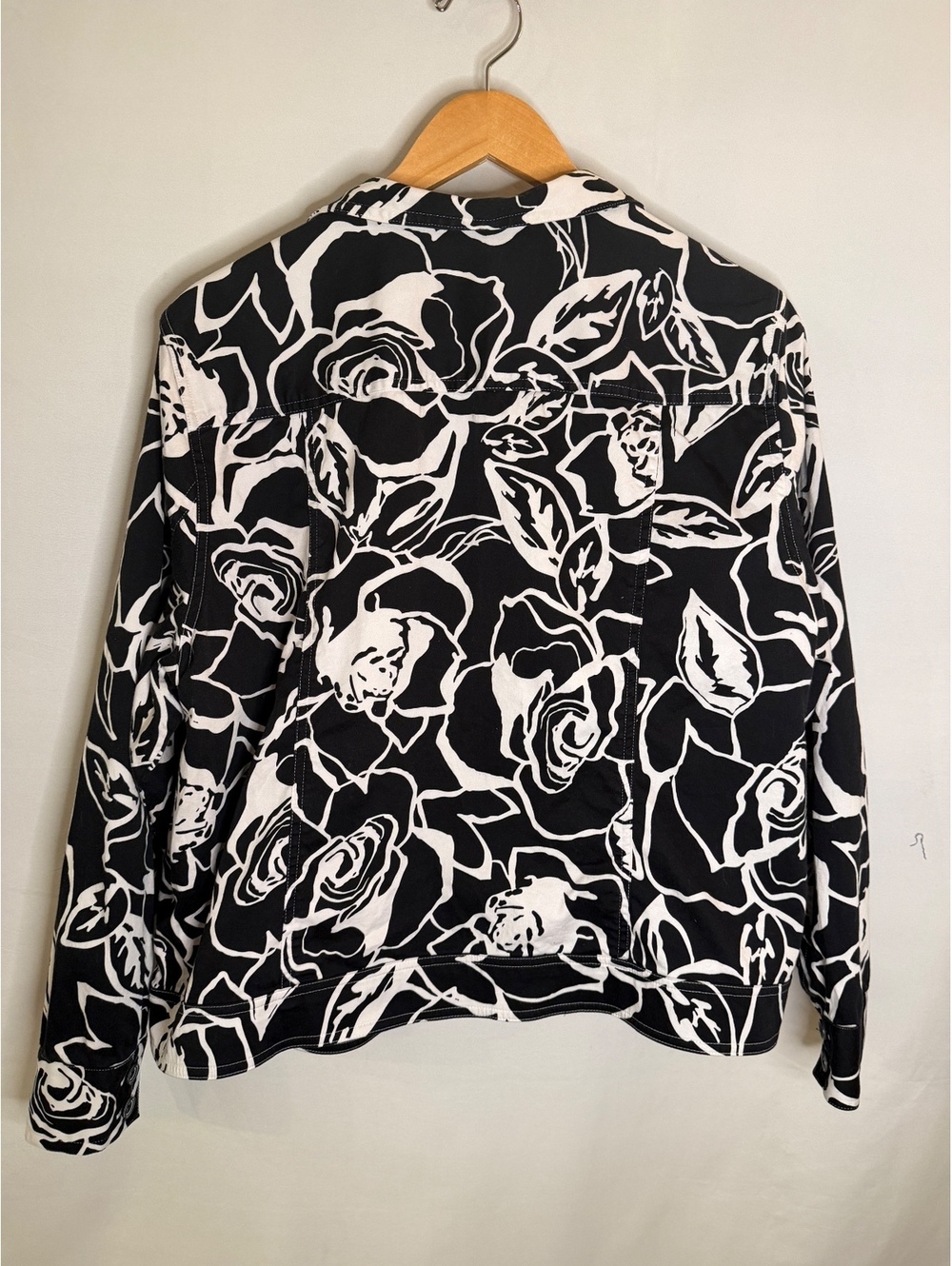 Coldwater Creek Black and White Floral Blazer Jacket XL